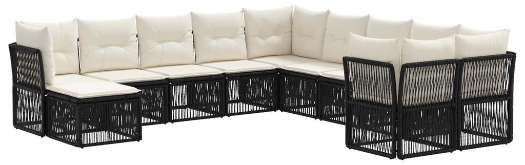 Möbel Gartensofa-set 11 pcs Schwarz Poly-Rattan - Gartenmöbelgarnituren CC1192