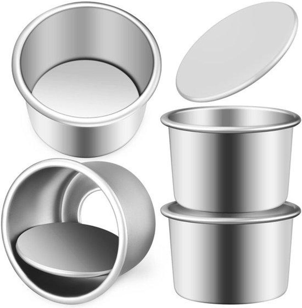 4 Stück Aluminium Mini Pannkoek Backform Kuchenform