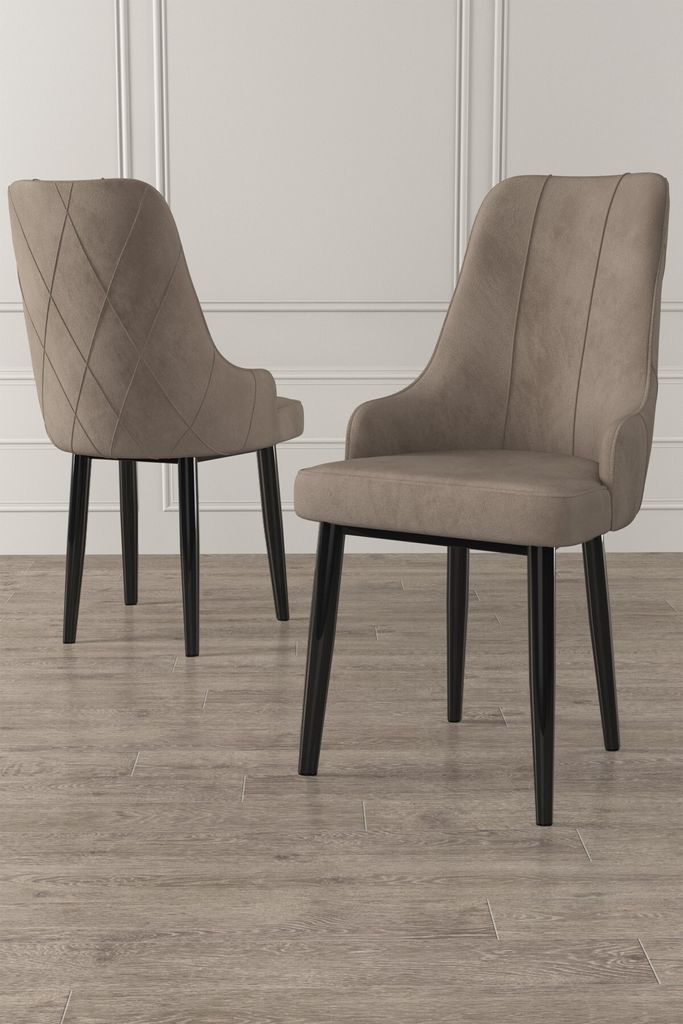 Skye Decor, Trex - Cappuccino, Black, Stuhlset (6-teilig), Cappuccino, Rahmen: 100 % HOLZ, 46 x 95 x 42 cm