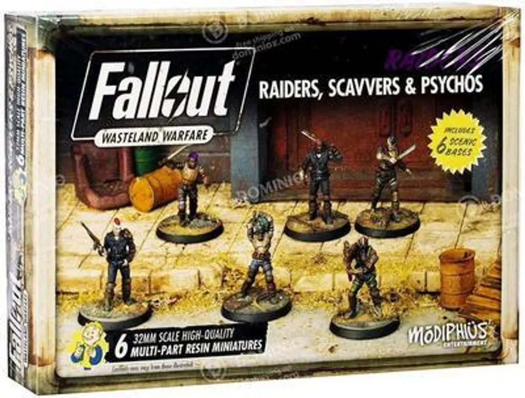 Miniatures Fallout Raiders Scavvers Psychos set de 6 figurines détaillées