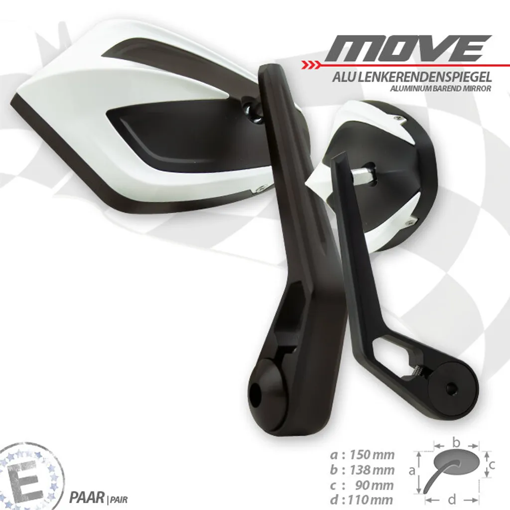 Rétroviseur MOVE M6 blanc : fini les vibrations sur votre guidon moto