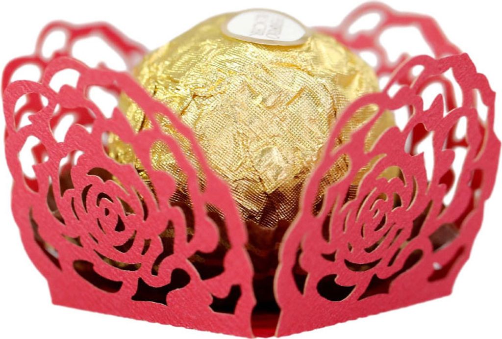 50 Packungen Laser Cut Rose Papier Schokolade Sš¹?igkeiten Hochzeit Gunst Boxen, Mini Sš¹?igkeiten Container Geschenk-Boxen