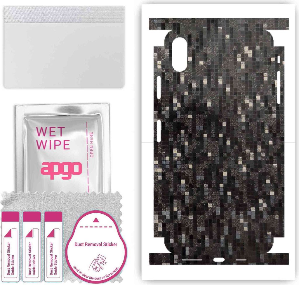 apgo Rückseite + Seiten Schutzfolie, Skin, kompatibel mit Apple iPhone XS Max, Hinten Displayschutzfolie aus Vinylfolie, kratzfest, einfache Monta...