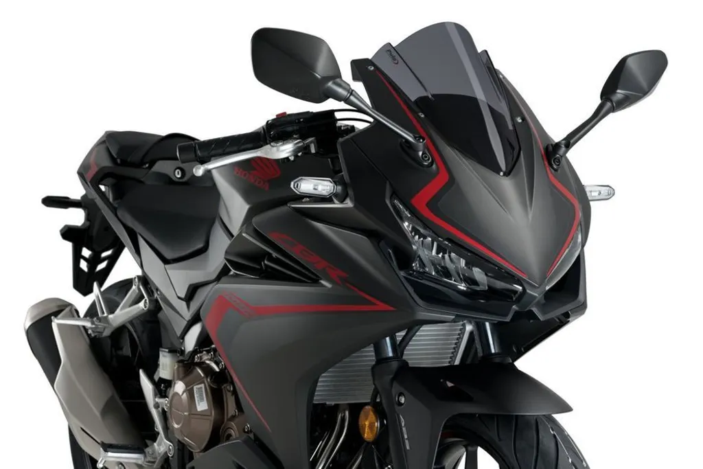Bulle Racing PUIG Double Courbure Fumé Noir pour Moto Honda CBR R