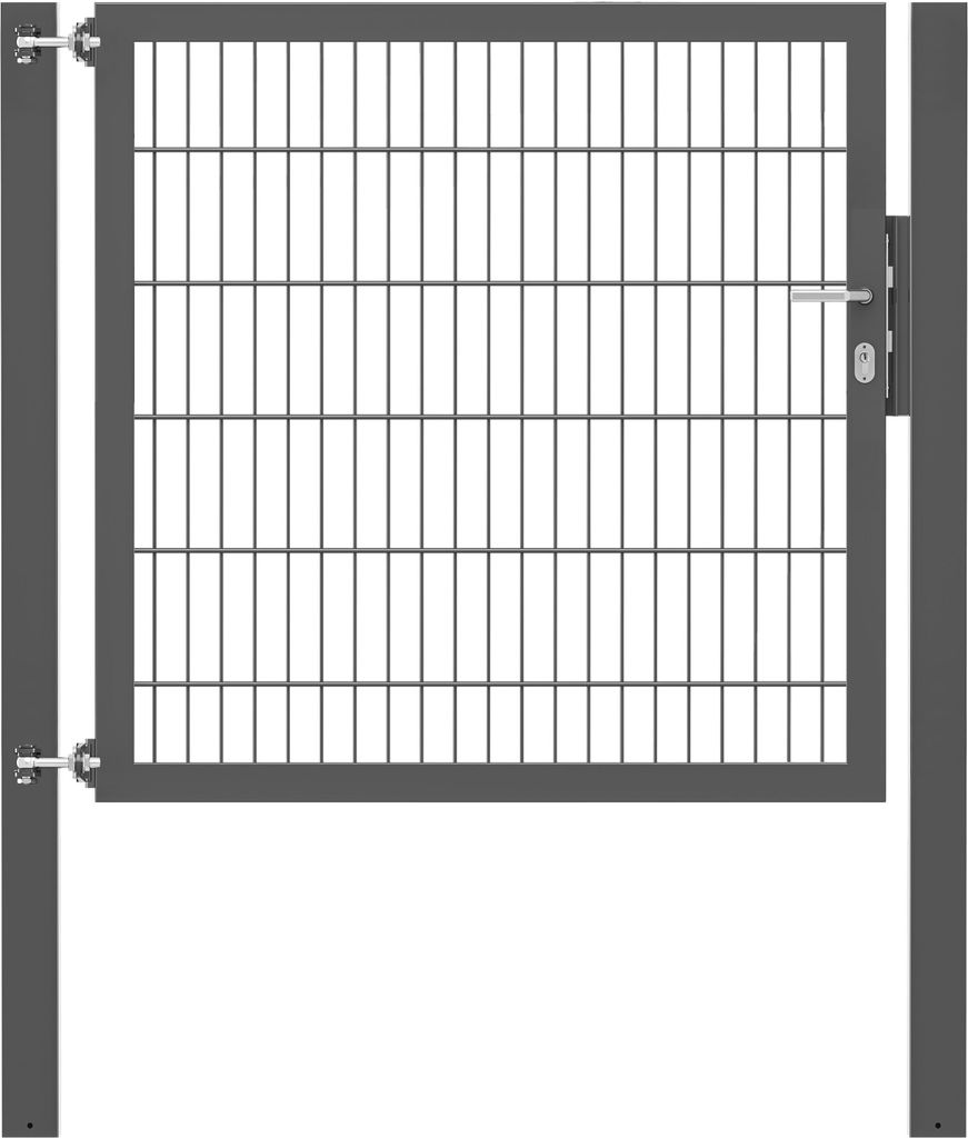Alberts Einzeltor Flexo Plus mit Zubehör, zum Einbetonieren, anthrazit, Breite 125 cm, Höhe 120 cm, Pfostenstärke 100 x 100 mm