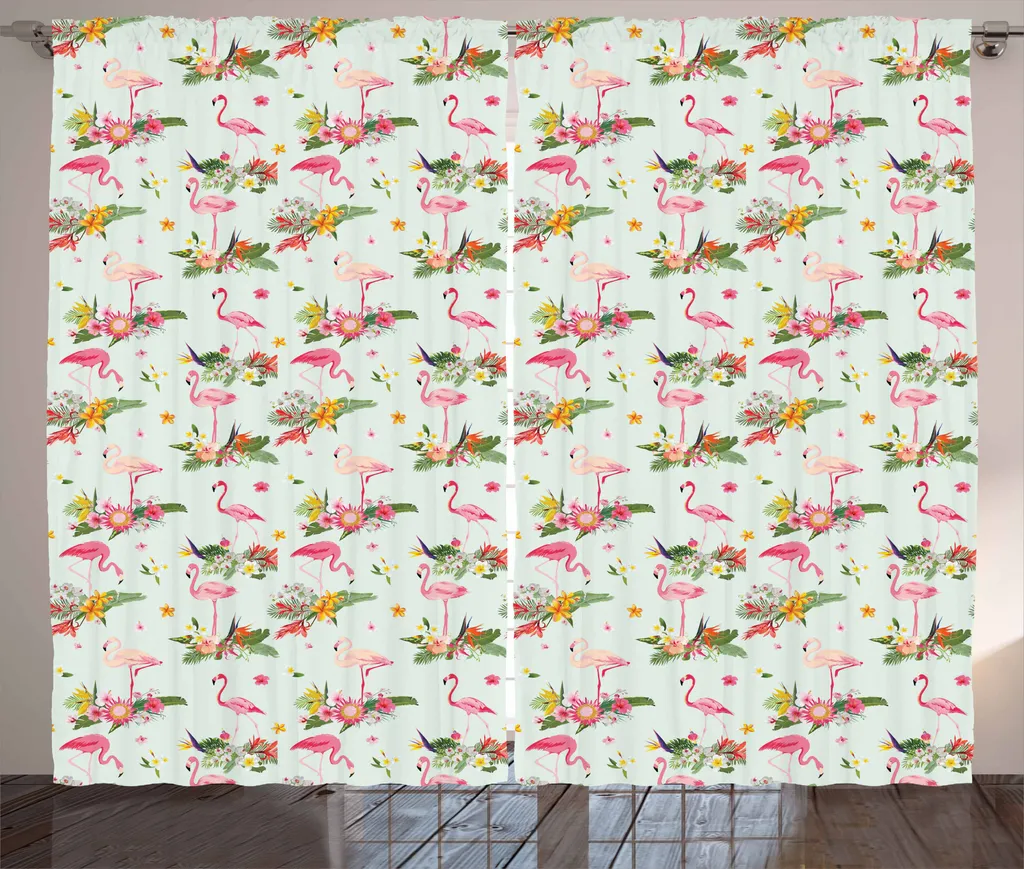 Tenda Rustica ABAKUHAUS Orchidee e Fenicotteri - Rosa Baby Blue 280x175