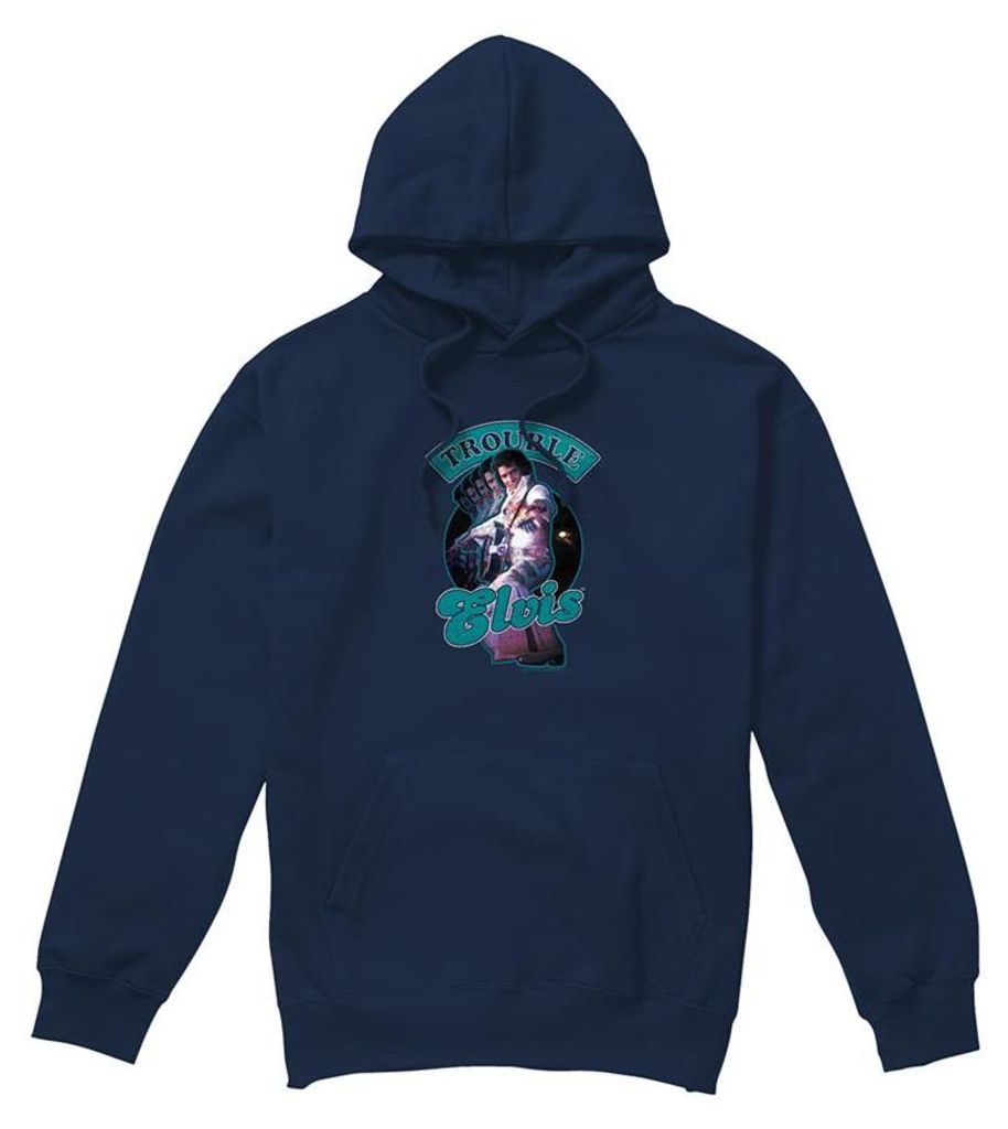 Elvis Presley - "Total Trouble" Kapuzenpullover für Herren/Damen Uni TV32785 (XXL) (Marine)
