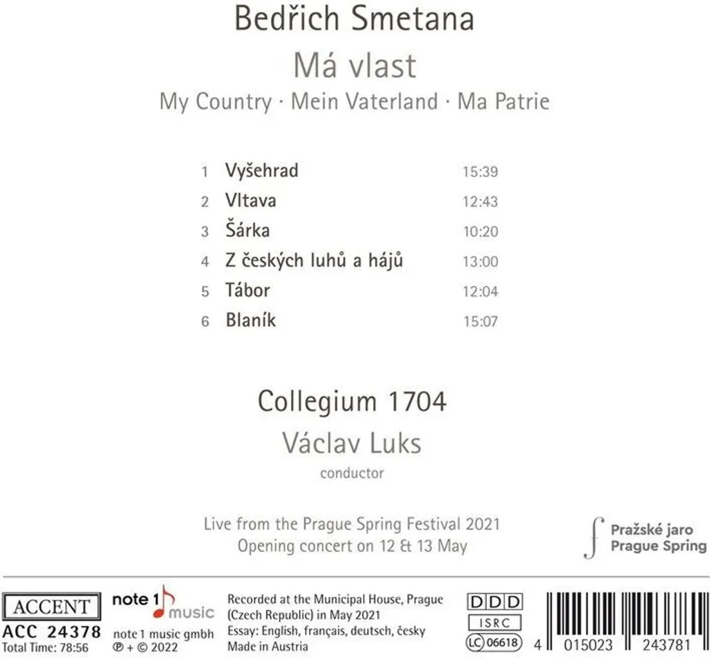 Ma Vlast Smetana Meilleure Interprétation Orchestrale Version Remastérisée - 2