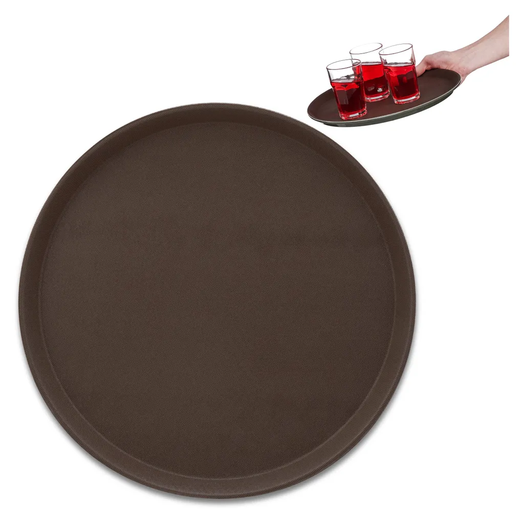 Plateaux de service pour bar et restaurant lot de 5 pièces brun mat