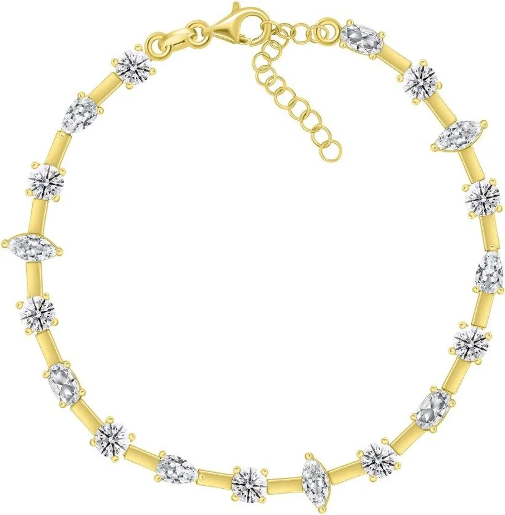 Bracelet BRC100Y en zirconium étincelant, finition dorée à l'or fin