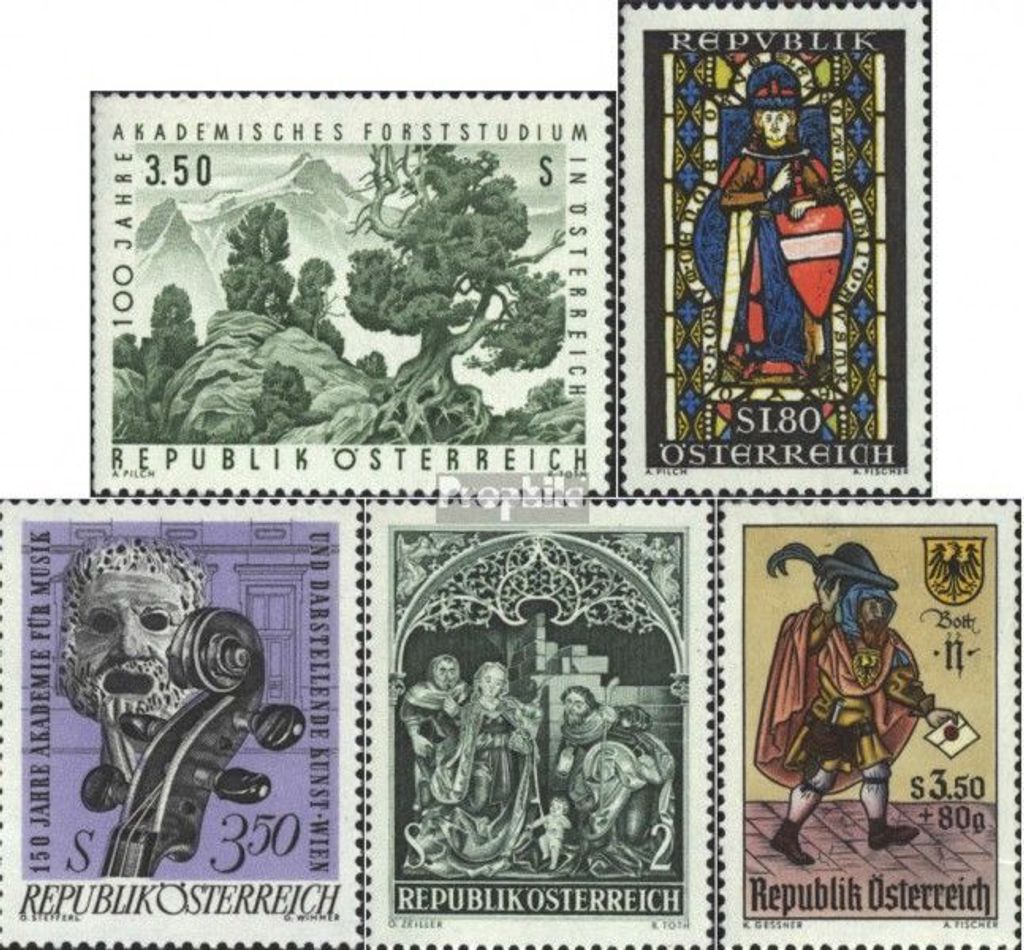 Briefmarken Österreich 1967 Mi 1251,1252,1253,1254,1255 (kompl.Ausg.) gestempelt Sondermarken