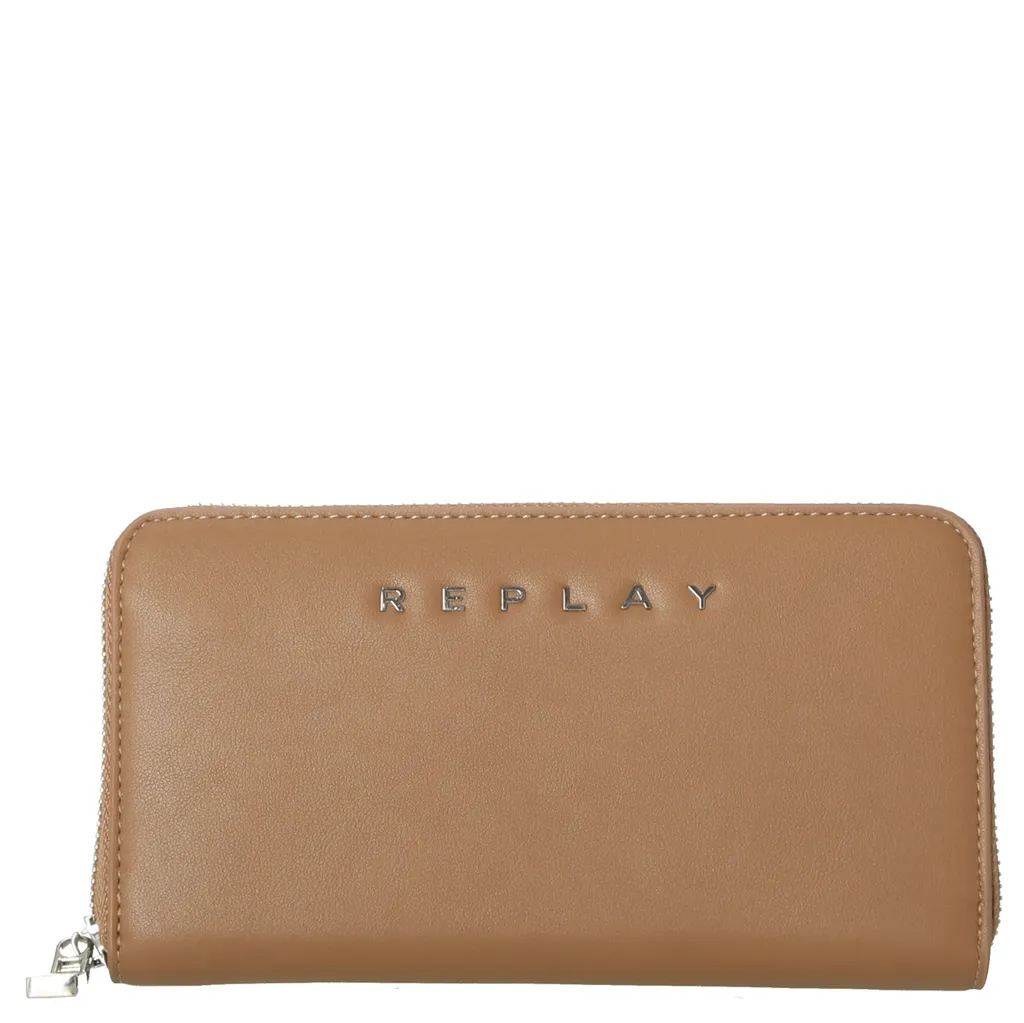 Portefeuille REPLAY Zip Around Wallet en Beige avec Multi-Rangements - 3
