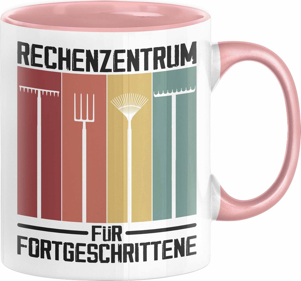 Rechenzentrum für Forgeschrittene Tasse Gschenk Gärtner, Hobbygärtner Geschenkidee Lustiger Spruch Kaffee-Becher Häferl (Rosa)