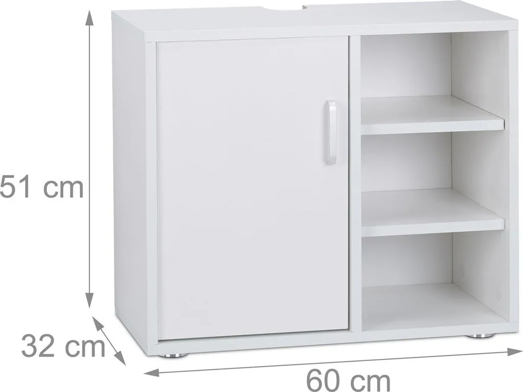 Armoire de rangement sous-vasque 4 compartiments modulables série Riva