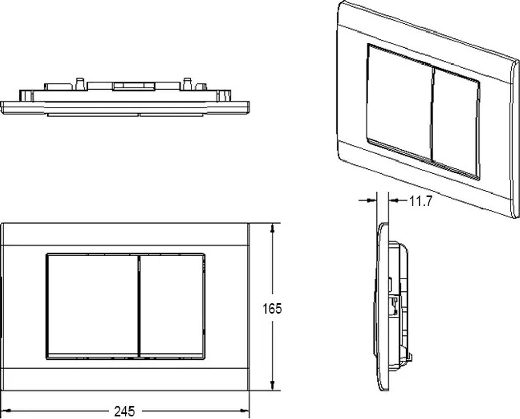 Drückerplatte Weiß Matt Kompatibel zu Geberit Duofix Sigma (UP 320) oder DELTA 2 Mengenspülung
