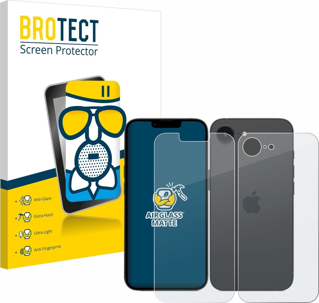 BROTECT Entspiegelungs Schutzglas für Apple iPhone 16e / 17e Schutzfolie Panzer Folie Glas Display Schutz matt
