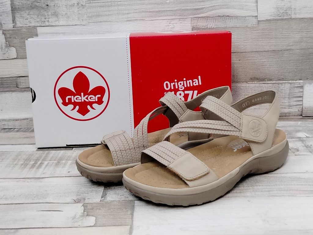 Rieker Sandaletten,Stadtbd.b.25mm o.Fußb in beige, Gr. 37 Produktbild 