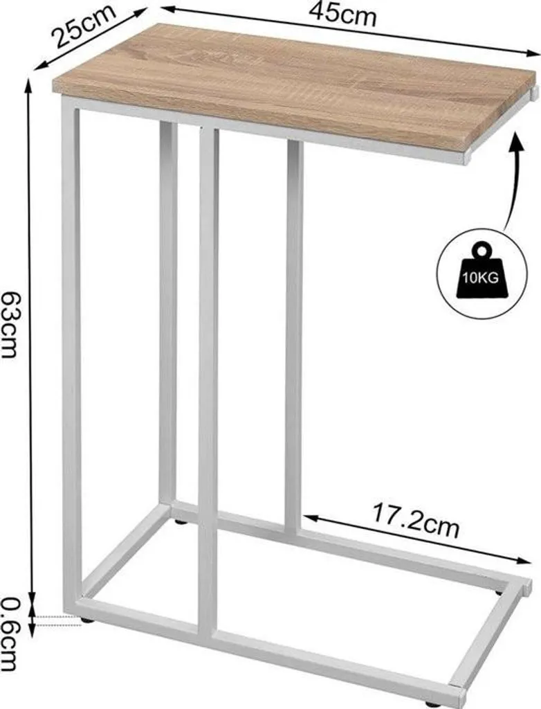 Table basse bois stable chêne clair 45x25 cm pour petit espace chic - 4