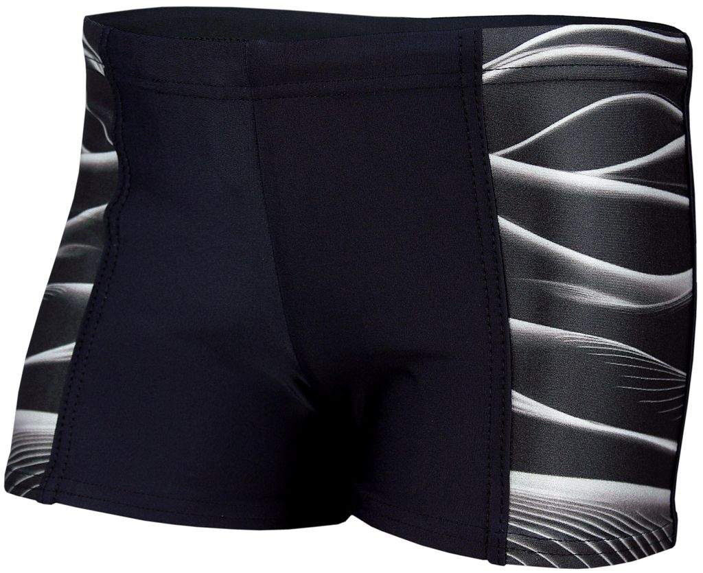 Aquarti Jungen Schwimmhose Kontrastfarbige Einsätze, Farbe: 11307 Schwarz / Grau, Größe: 146