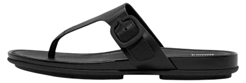 FitFlop - Sandalen für Damen, Leder, Zehentrenner, Flach GT27010 (38 EU) (Schwarz)