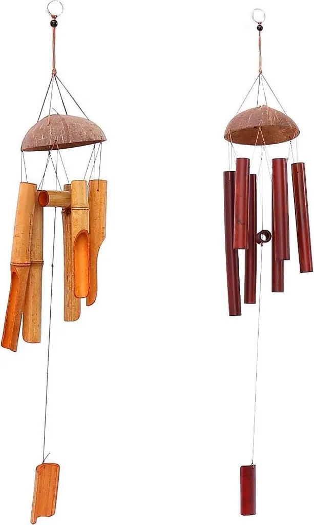 Carillon en acier inoxydable et bambou - Son apaisant et anti-oiseaux 65cm