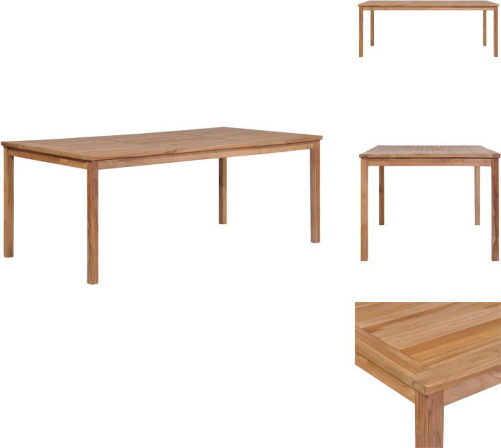 vidaXL Gartentisch 200x100x77 cm Massivholz Teak - Gartentische