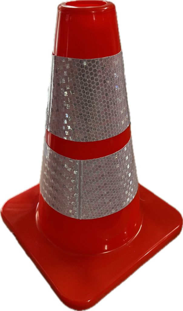 Kegel 30 cm Warnkegel ROAD reflektierendes Band Stangenloch
