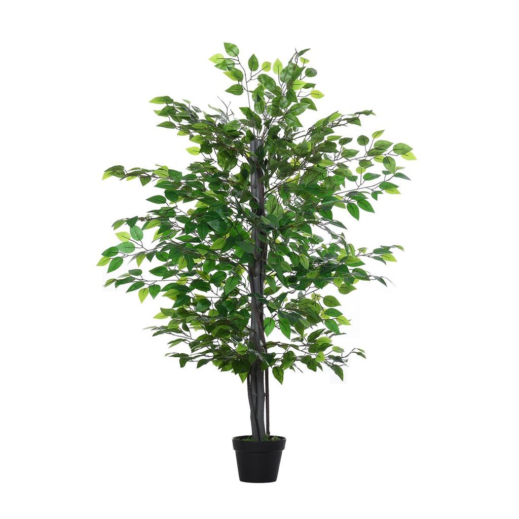 Kunstpflanze im Topf Künstlicher Banyan Zimmerpflanze Dekopflanze Büropflanze 20x145cm für Wohnzimmer