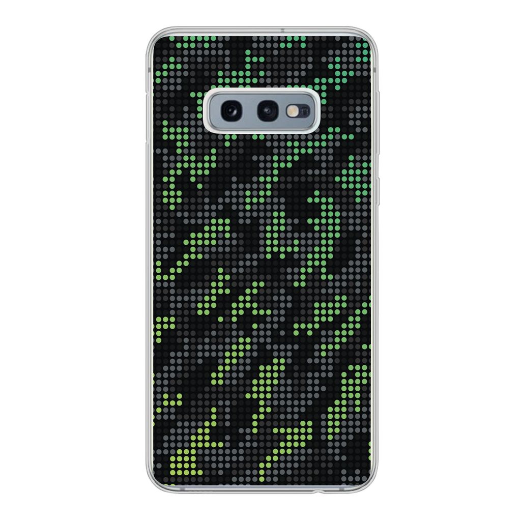 MuchoWow Handyhülle Schutzhülle Hülle für Samsung Galaxy S10e Camouflage-Muster aus grünen und grauen Punkten Silikon Softcase Handy Hülle ...