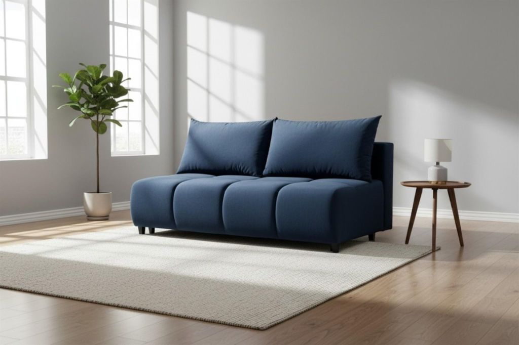 Sofa 3-Sitzer mit Schlaffunktion XENIO in Stoff Soft Dunkelblau