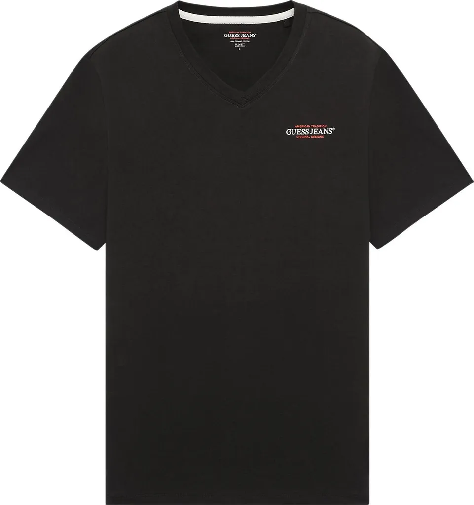T-shirt Noir Guess Jeans Slim M : Évitez les Hauts Mal Ajustés Homme