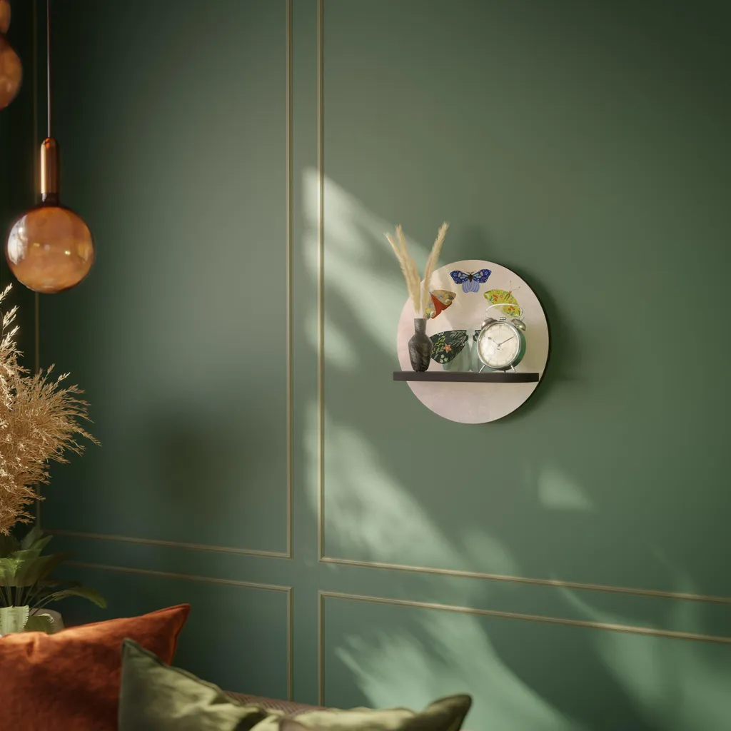 Étagère ronde noire MOTH : la solution rangement pour murs vides design