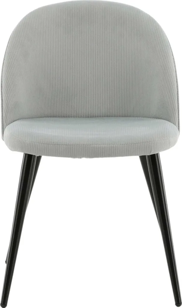 Chaise de salle à manger velours gris clair, assise ergonomique pieds noir