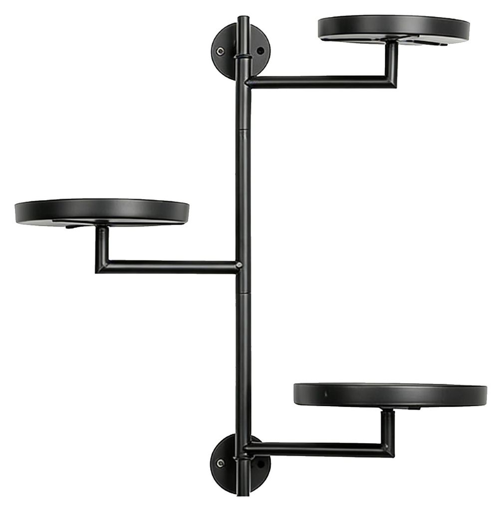 Drehbarer Fensterwand-Pflanzenhalter, 3-stöckiges schwebendes Metallregal für Blumentöpfe, Geschenke, Wohnaccessoires, 3 Ablagen