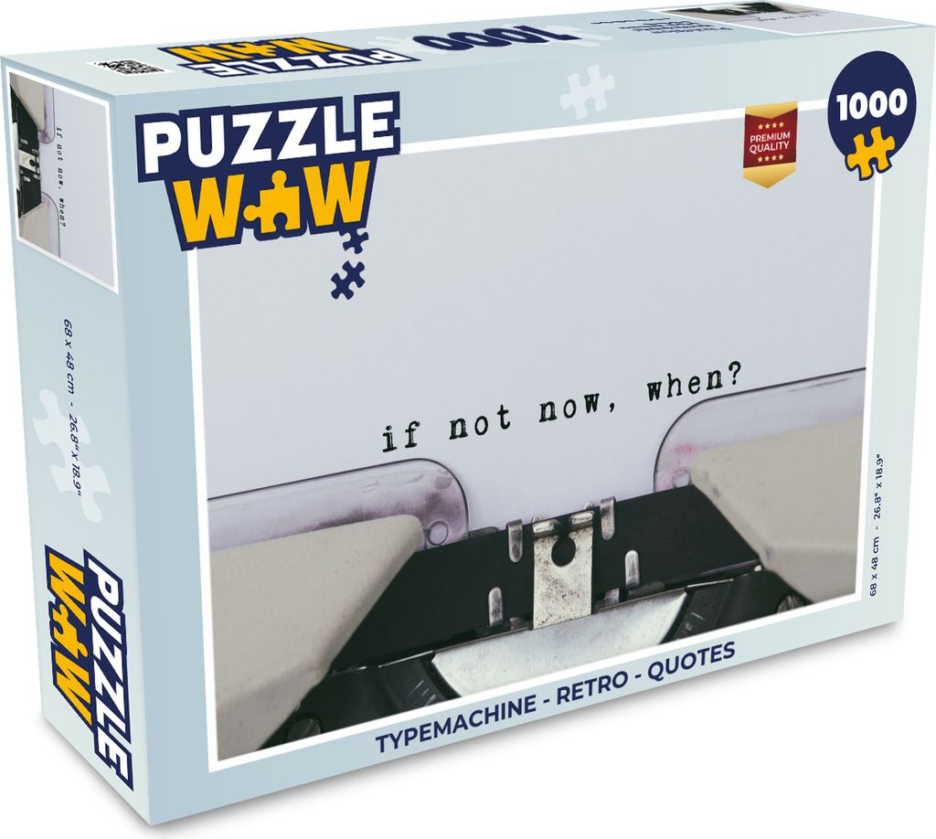 MuchoWow Puzzle 1000 Teile Schreibmaschine - Retro - Zitate - Erwachsene - Rätsel