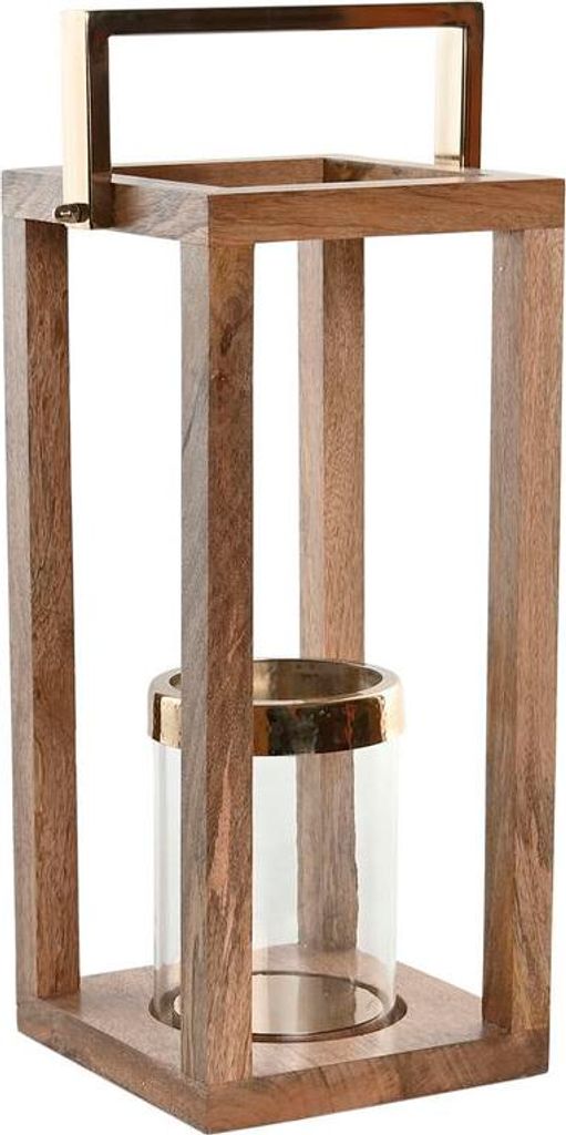 Kerzenschale Home ESPRIT Braun Stahl Mango-Holz 25 x 25 x 54 cm