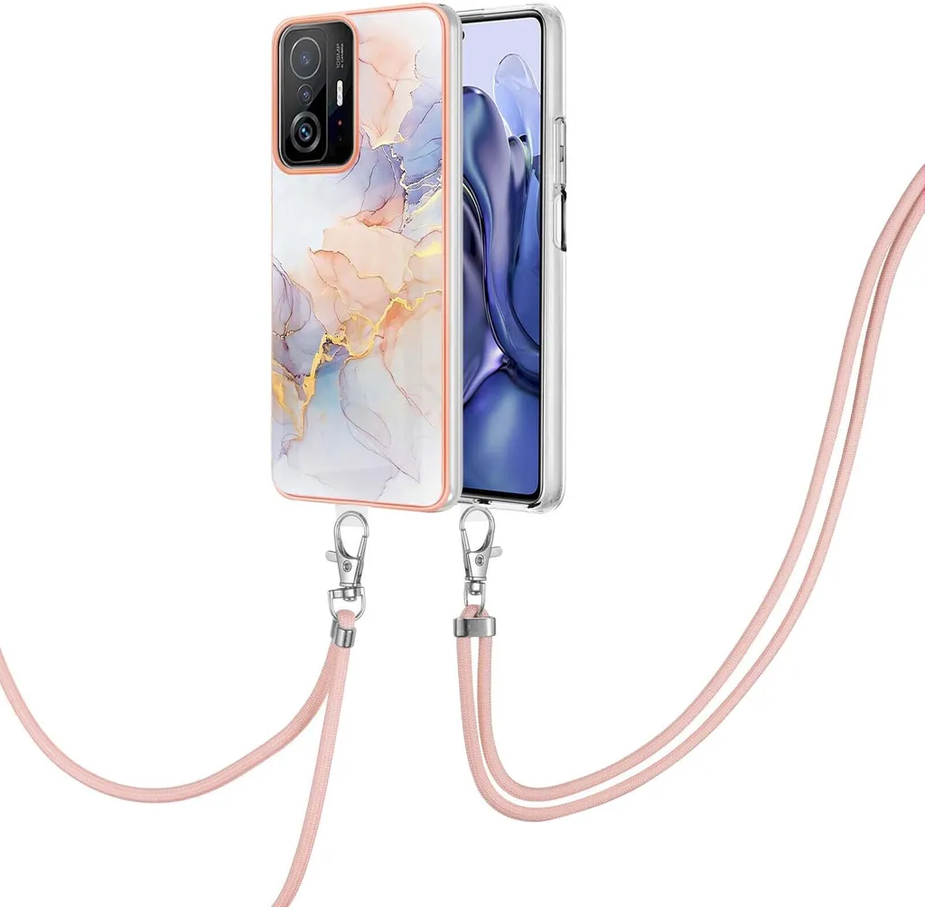 Cover Cordino Xiaomi 11T Pro Grigia in TPU - Antiscivolo e Regolabile