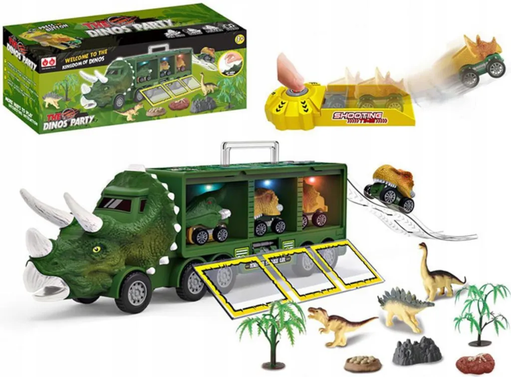 Camion dinosaure transporteur avec voitures et remorques modèle 1300A - 7