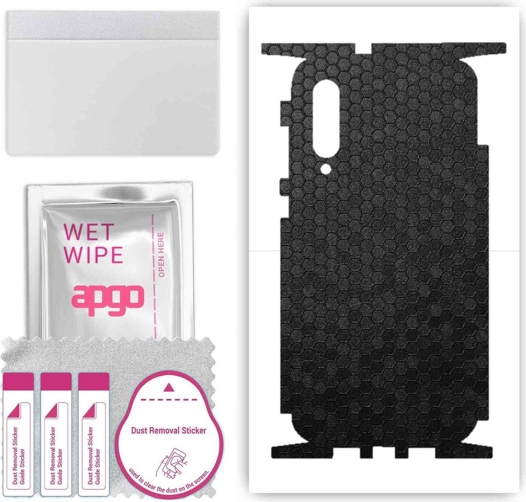 apgo Rückseite + Seiten Schutzfolie, Skin, kompatibel mit Xiaomi Mi 9 Pro, Hinten Displayschutzfolie aus Vinylfolie, kratzfest, einfache Montage -...