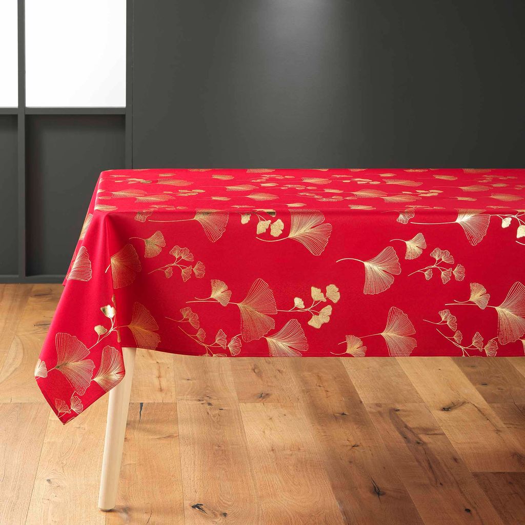 Tischdecke mit goldenem Ginkgo-Blatt, BLOOMY