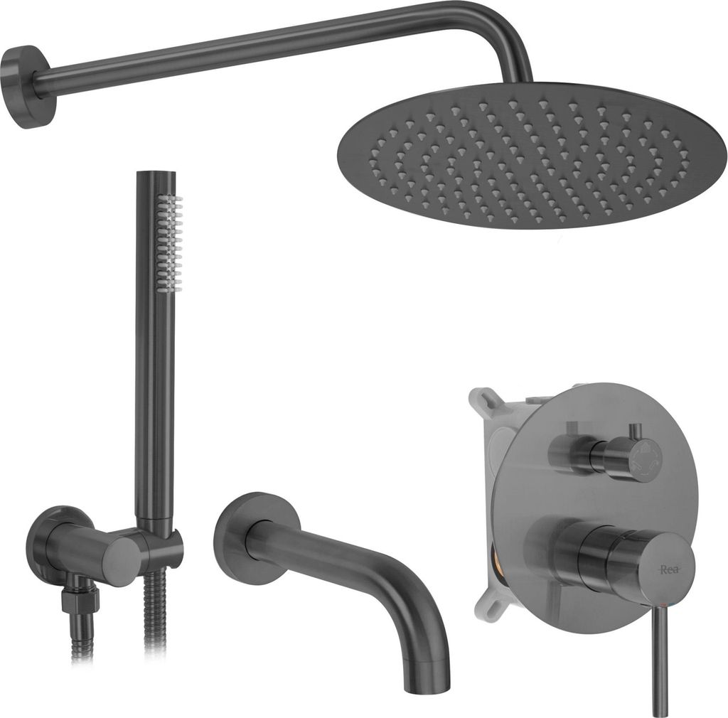 Set Vasca-Doccia Rea Lungo Titanium Immagine del prodotto 