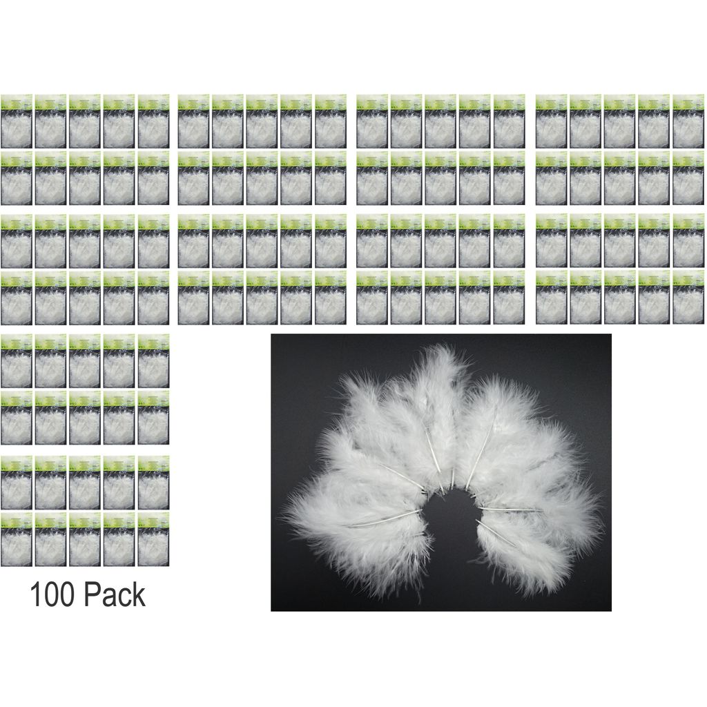 100-Pack Weiße Federn zum Basteln und Schmücken (6-10cm)