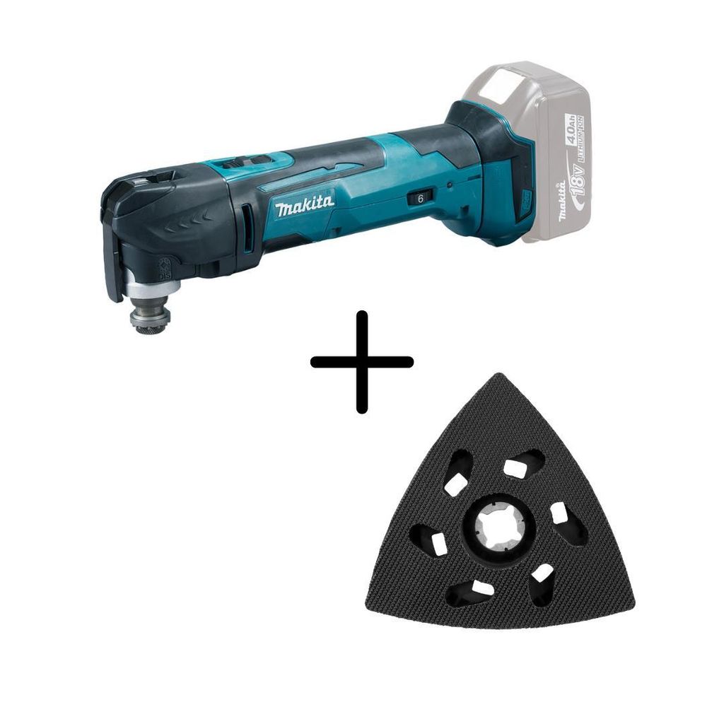 Makita Akku-Multifunktionswerkzeug DTM51Z 18V + Delta-Schleifplatte Klett B-65115