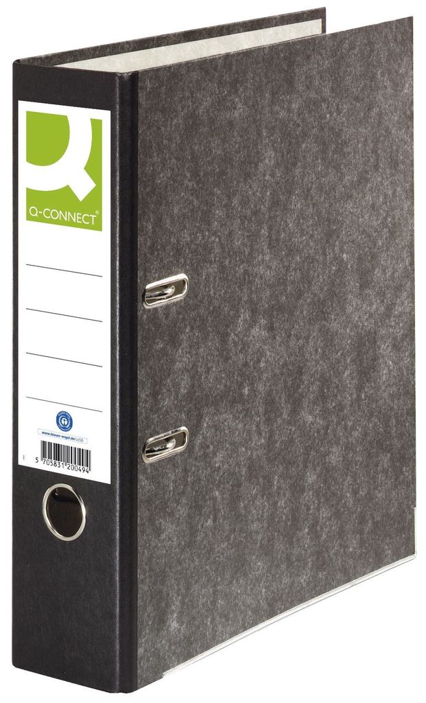Q-Connect Wolkenmarmor-Ordner - A4, 80 mm, schwarz