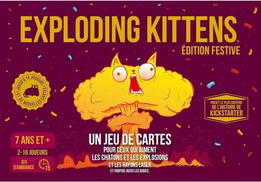 Jeu Idéal Soirée entre Amis Exploding Kittens Edition Festive Asmodee - 2
