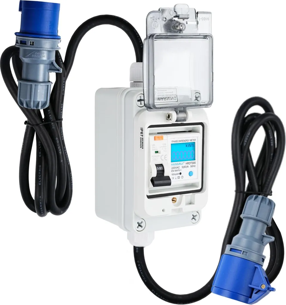 Compteur électrique mobile 60A 230V avec disjoncteur 16A Type A IP65