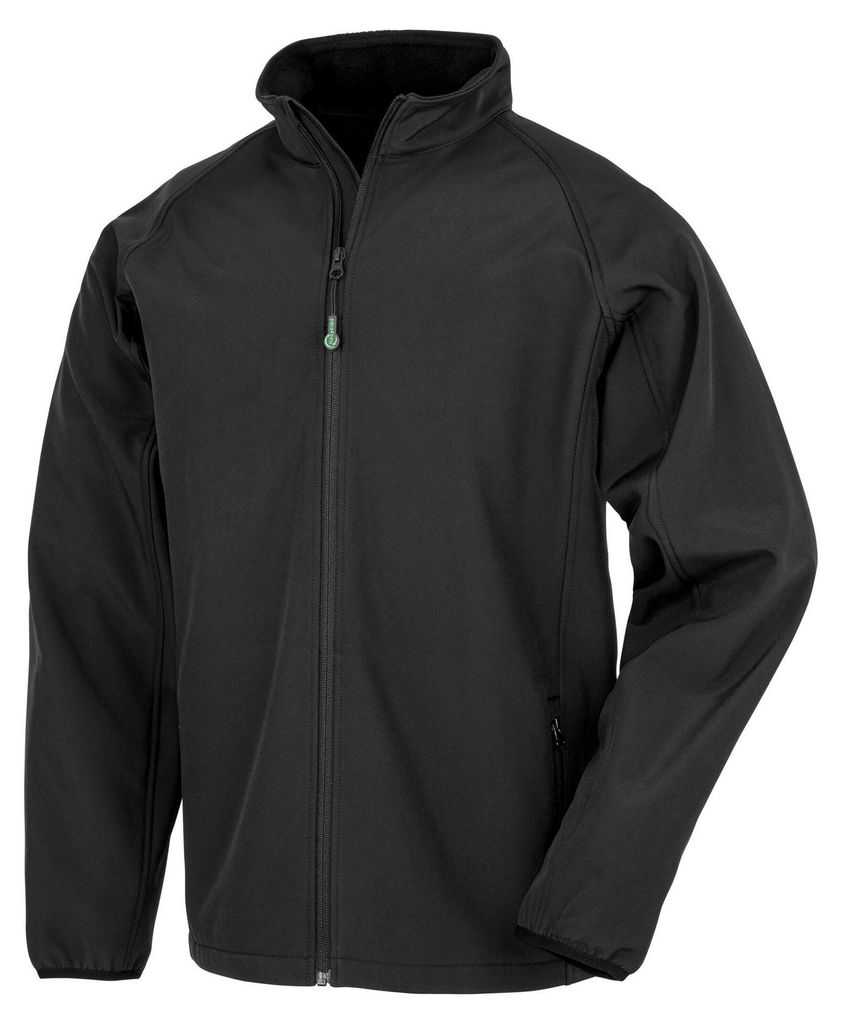 Result Genuine Recycled - Softshelljacke 2-Schicht Druckbar für Kinder FK2869 (116) (Schwarz)