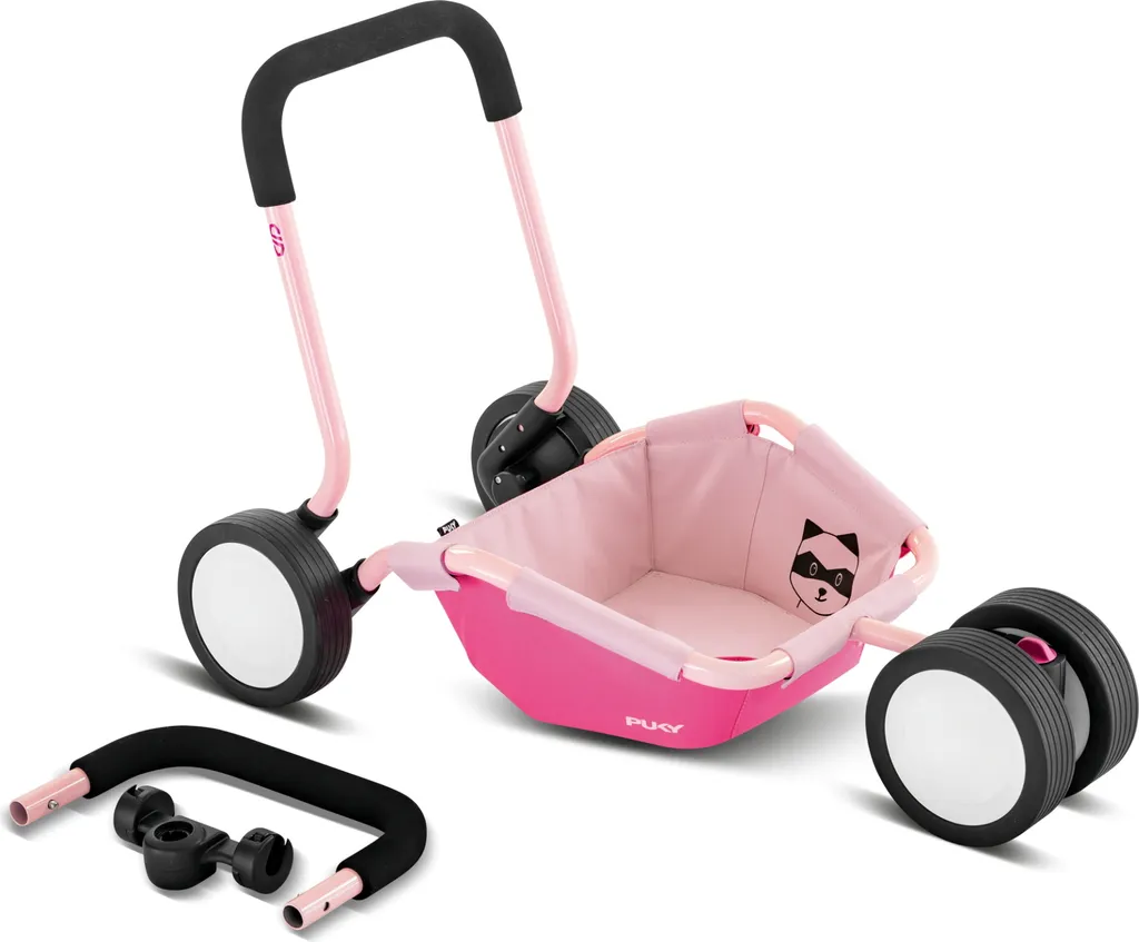 Chariot de Marche Bébé Poky Traily Rose : Trotteur en Bois Rétro Chic
