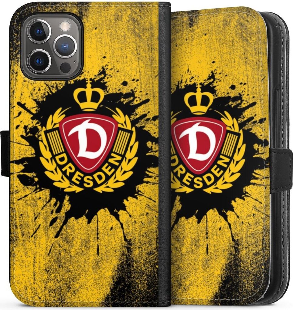 DeinDesign Klapphülle für Apple iPhone 12 Pro Handytasche Lederhülle Tasche Fußball Offizielles Lizenzprodukt SG Dynamo Dresden