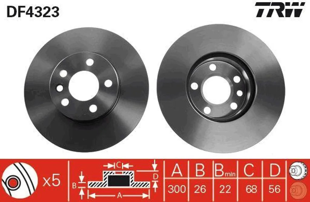 Disque de frein avant ventilé pour Ford Galaxy et Seat Alhambra TRW